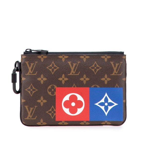 LOUIS VUITTON Brown Monogram Leather Clutch Bag - Picture 1 of 10